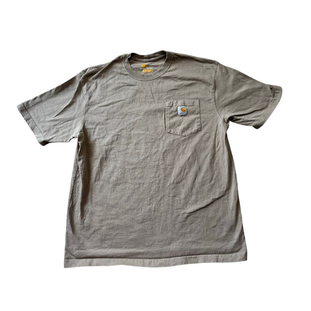 CARHARTT  Men's short sleeve  T-Shirt, Brown/Tan, size L, Cotton, Workwear